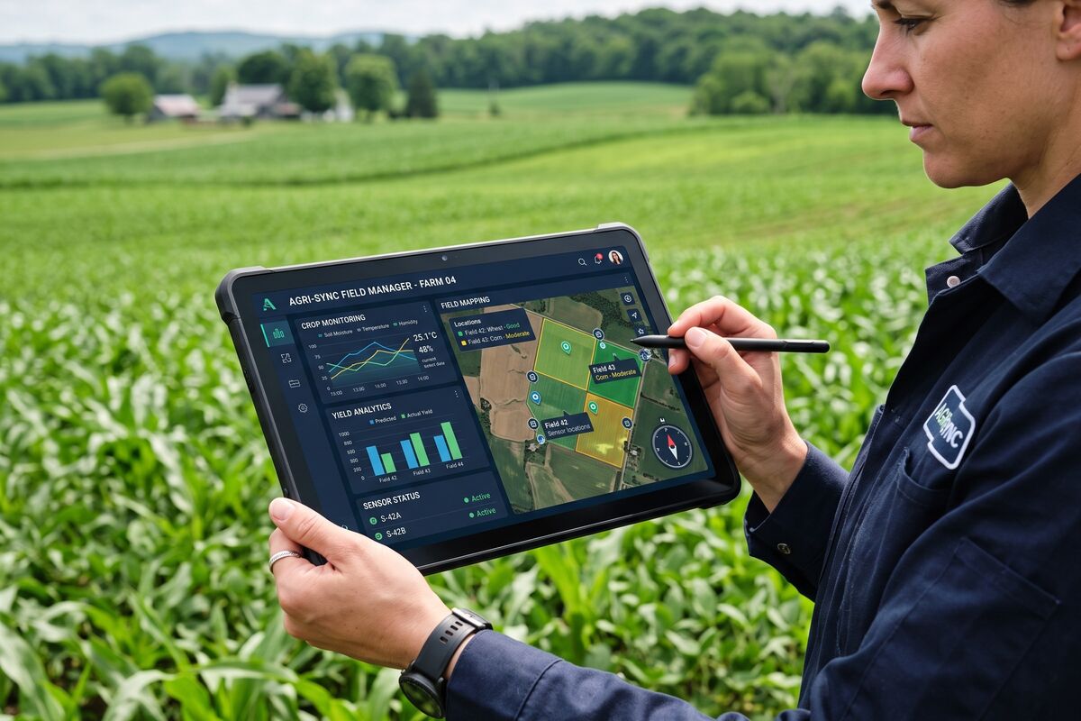 Agriculture software development illustration