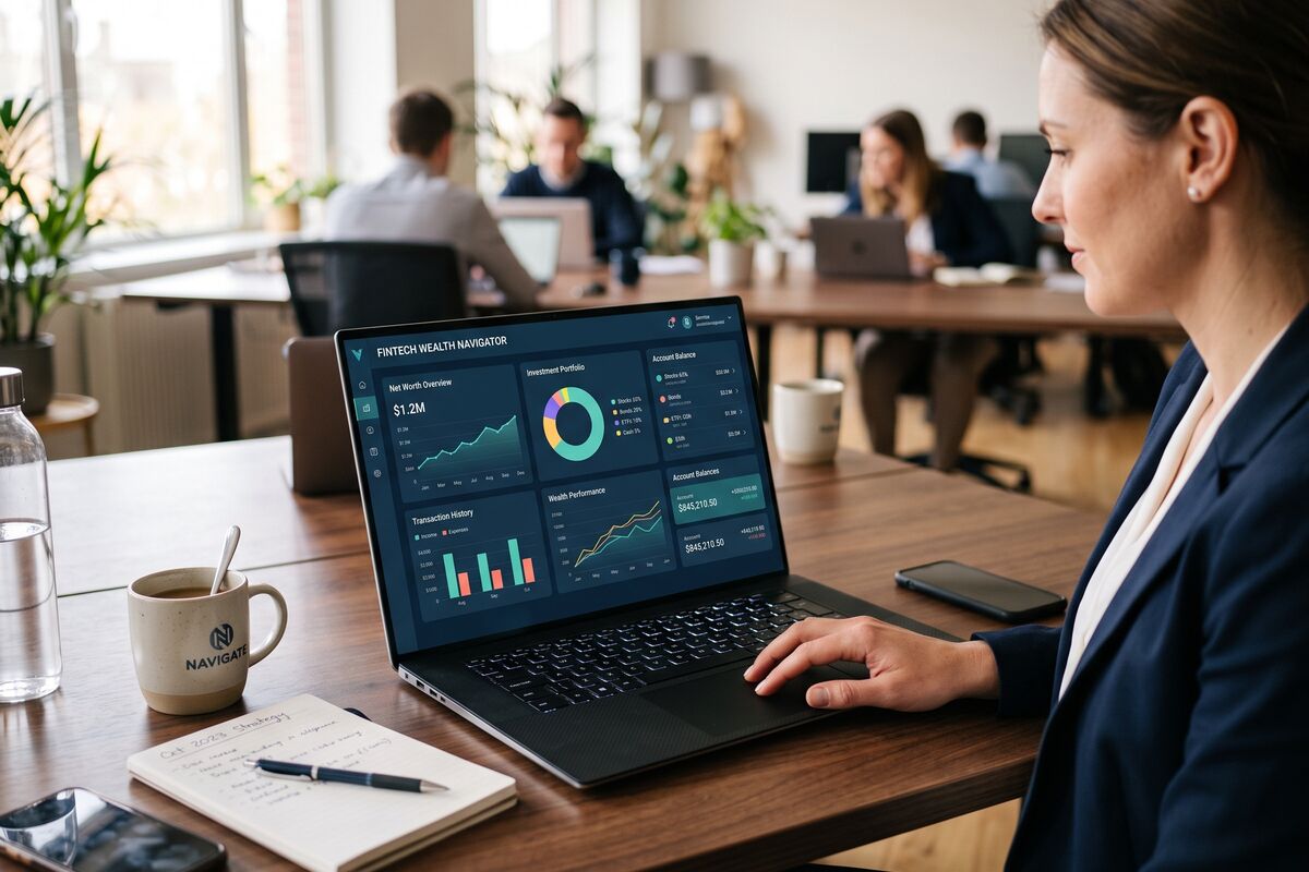 Finance software development illustration
