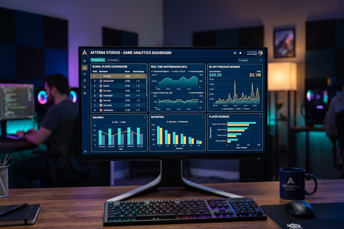Gaming software development illustration