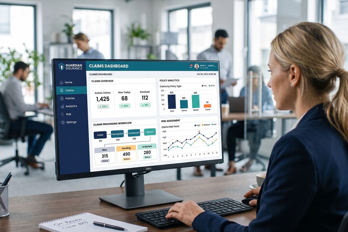 Insurance software development illustration
